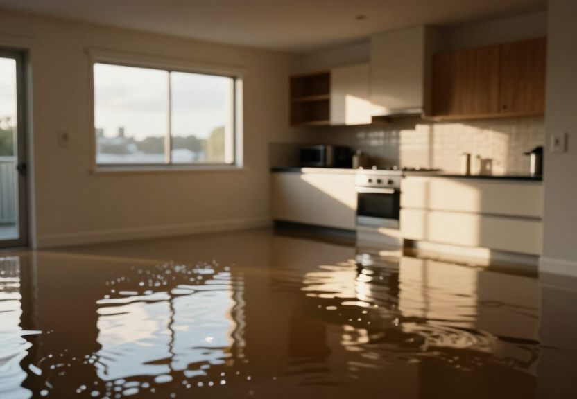 Wet carpet and subfloor in Marsfield home before treatment